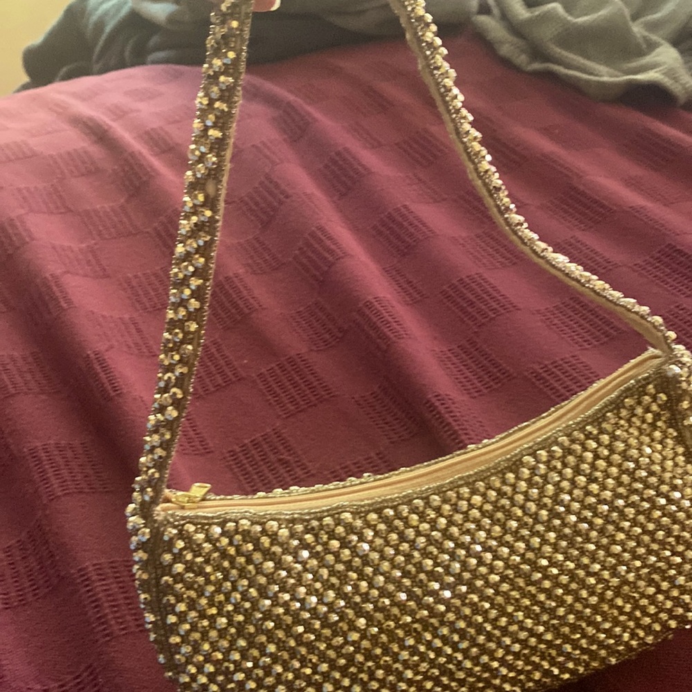 New Gold beaded Landry small purse